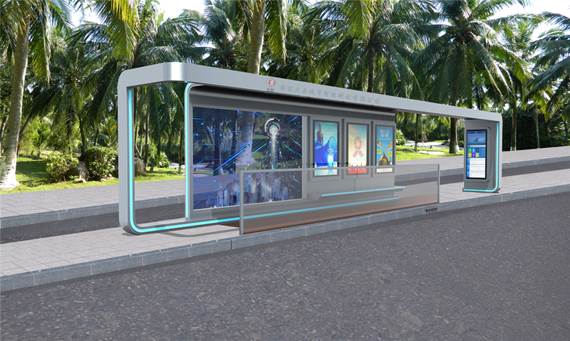 智能公交站臺候車亭亮相海南崖州灣科技城